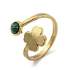 304 Stainless Steel with Synthetic Malachite Ring RJEW-Z031-01E-03-1