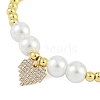 Rack Plating Brass Stretchable Bracelets with Cubic Zirconia for Women BJEW-D047-02G-01-2