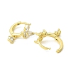 Butterfly Real 18K Gold Plated Brass Dangle Hoop Earrings EJEW-L270-11G-01-2