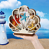 Wood & Acrylic Shell Shape Display Box AJEW-WH0650-32-4