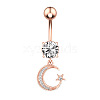 Moon and Star 304 Stainless Steel Belly Rings WG8A92B-02-2