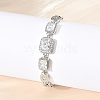 Rectangle & Oval Brass Micro Pave Cubic Zirconia Link Chain Bracelets KK-R217-36P-3