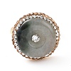 Adjustable Natural Myanmar Jade/Burmese Jade Donut Ring with Rhinestone RJEW-A011-13G-3