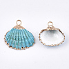 Spray Paint & Electroplate Sea Shell Pendants SSHEL-S262-08C-2