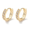 Brass Micro Pave Clear Cubic Zirconia Hoop Earrings EJEW-C121-07G-1