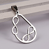 Drop with Infinity 201 Stainless Steel Pendants X-STAS-D130-12-1