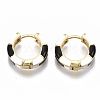 Brass Huggie Hoop Earrings EJEW-S209-06A-2