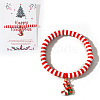 Elegant Christmas Handmade Polymer Clay Heishi Beaded Stretch Bracelets MV9996-49-1