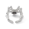 Spider Natural Hypersthene Cuff Rings RJEW-G273-02P-04-3