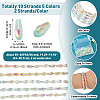 10 Strands 5 Colors AB Color Plated Transparent Glass Teardrop Beads Strands EGLA-TA0013-66-5