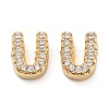 Rack Plating Brass Micro Pave Clear Cubic Zirconia Beads KK-G500-30G-U-1