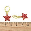 Brass Enamel Leverback Earrings for Women EJEW-U032-02G-5