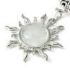 Natural Quartz Crystal & Brass Sun Pendant Keychain G-Z033-03P-02-2