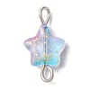 Spray Painted Glass Star Connector Charms PALLOY-JF02338-50A-1