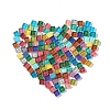 Square with Glitter Powder Mosaic Tiles Glass Cabochons DIY-P045-04-2