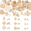  36Pcs 9 Style Ash Wood Stud Earring Findings EJEW-TA0001-23-9