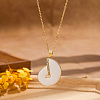 Bohemian Golden Tone Brass Enamel Conch Pendant Necklaces UC9549-2-1