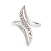 304 Stainless Steel Thin Curve Ring for Women RJEW-C086-26-P-2