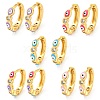 Evil Eye Real 18K Gold Plated Brass Hoop Earrings EJEW-L269-076G-1