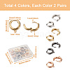 Fashewelry 8Pairs 4 Colors Ring Brass Hoop Earrings EJEW-FW0001-01-3