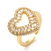Brass Cubic Zirconia Cuff Ring KK-H433-05G-3