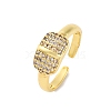 Brass Micro Pave Clear Cubic Zirconia Cuff Rings for Women RJEW-U043-16G-4