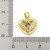 Heart Rack Plating Brass Micro Pave Cubic Zirconia Charms KK-Z053-17G-06-3
