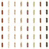 48Pcs 8 Colors Natural Mixed Gemstone Brass Wire Wrapped Column Connector Charms PALLOY-HY00042-1