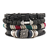 Cowhide & Imitation Leather Cord Knitted Multi-strand Bracelets WG31D03-55-1