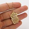 304 Stainless Steel Cutout Cactus Potted Plant Pendant Necklaces for Women WGA529A-03-1