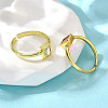 3Pcs 3 Colors Brass Micro Pave Cubic Zirconia Cuff Rings for Women RJEW-S399-06G-3