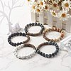 Natural Mixed Stone Round Beads Stretch Bracelets BJEW-JB06637-3