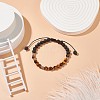 Natural Tiger Eye & Lava Rock Braided Bead Bracelet BJEW-TA00188-01-6