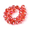 AB Color Plated Transparent Glass Round Beads Strands EGLA-T029-8mm-12T-11-2