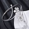 Flower Alloy Arm Cuff Bangles for Girl Women LS-AJEW-A063-01E-P-2