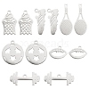 12Pcs 6 Style 201 Stainless Steel Pendants STAS-UN0032-10-1