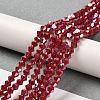 Opaque Solid Color Electroplate Glass Beads Strands EGLA-A039-P4mm-B01-4