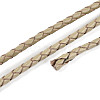 Braided Cowhide Leather Cord NWIR-N005-01O-3mm-3