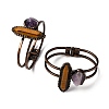 Natural Tiger Eye & Amethyst Beads Bangeles G-B150-05R-05-4