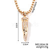 Fashionable Hip-hop Style Brass Full Crystal Rhinestone Bullet Shaped Pendant Box Chain Necklaces for Men CU1722-1-2