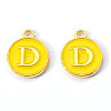 Golden Plated Alloy Enamel Charms X-ENAM-S118-09D-2