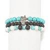 3Pcs 3 Style Natural & Synthetic Mixed Gemstone Beaded Stretch Bracelets Set with Alloy Starfish for Women BJEW-JB08185-5