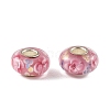 Lampwork & Brass Core European Beads LAMP-P019-01P-14-1