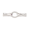  Brass Micro Pave Clear Cubic Zirconia Fold Over Clasps KK-C076-01P-1