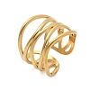 304 Stainless Steel Multilayer Open Cuff Rings for Women RJEW-Z077-01G-02-4