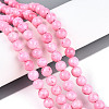 Dyed Synthetic Fossil Beads Strands G-T139-6mm-66C-2