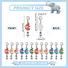 Polka Dot Elephant Alloy Enamel Pendant Locking Stitch Markers HJEW-AB00130-2