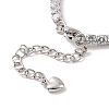 Clear Cubic Zirconia Tennis Bracelet with Heart BJEW-E015-03P-4