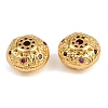 Brass Micro Pave Cubic Zirconia Beads KK-F910-05G-1
