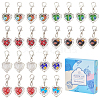 50Pcs Heart Millefiori Glass & Alloy Pendant Decorations HJEW-SC0002-17-1